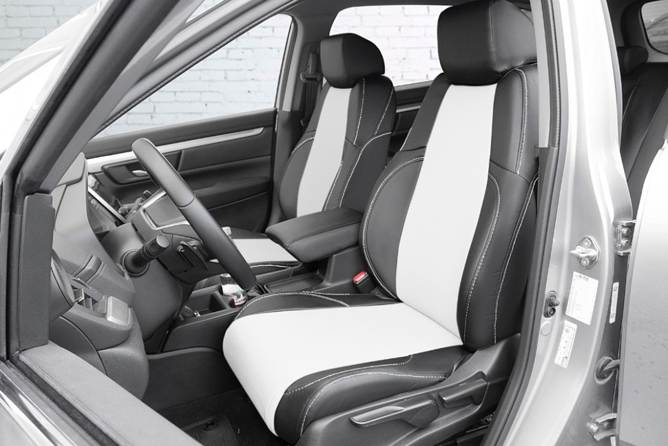 

Чехлы Почин Honda CRV 5 поколение экокожа перфорация черно-белые