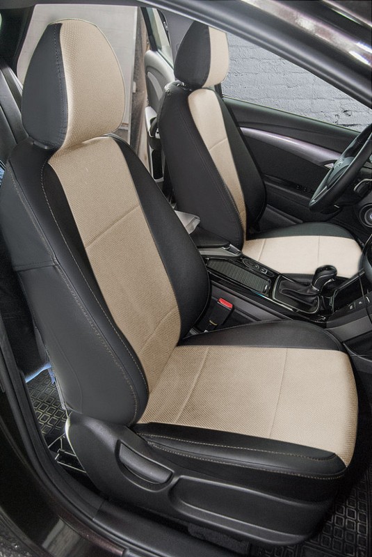 

Чехлы Почин Hyundai i40 экокожа перфорация черно-бежевые