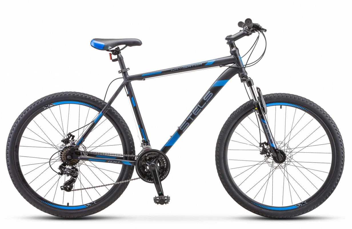

Велосипед STELS Navigator-700 MD 27.5" 19" Серебристый/синий F010