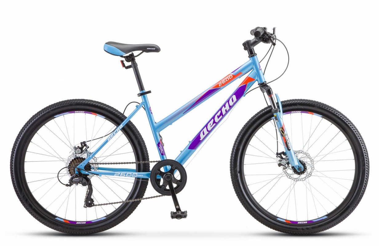 

Велосипед STELS Десна-2600 MD 26" 15" Голубой/фиолетовый V010