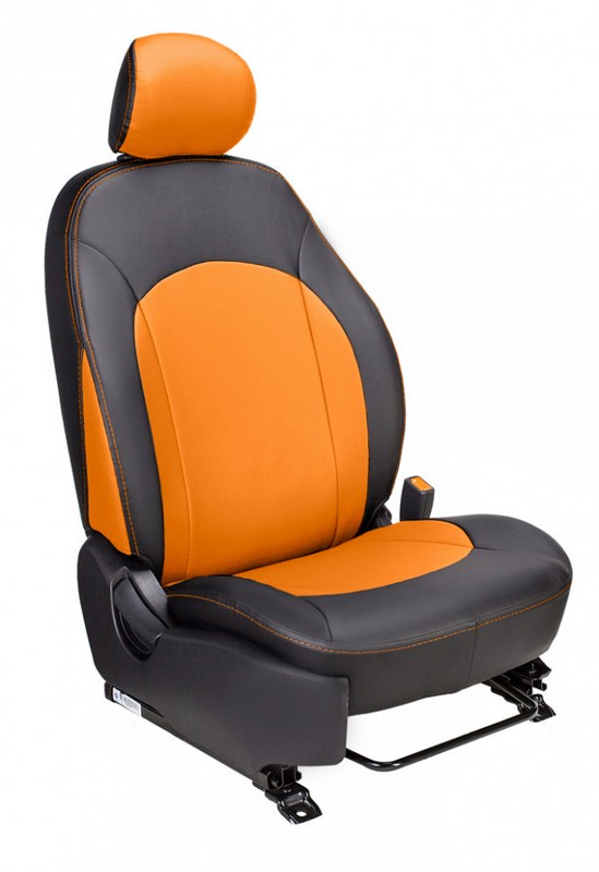 

Чехлы Почин "Alonso" Hyundai Solaris Kia Rio 2011 экокожа черно-оранжевые