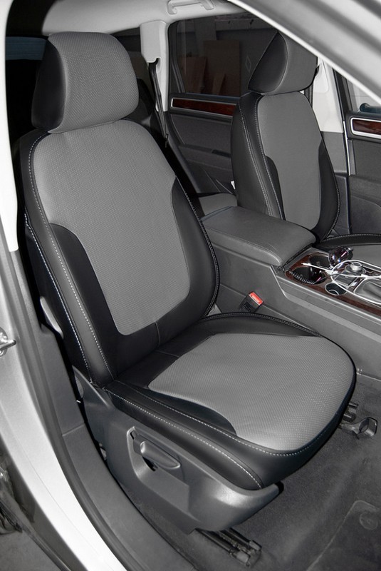 

Чехлы Почин Peugeot 308 экокожа перфорация черно-серые