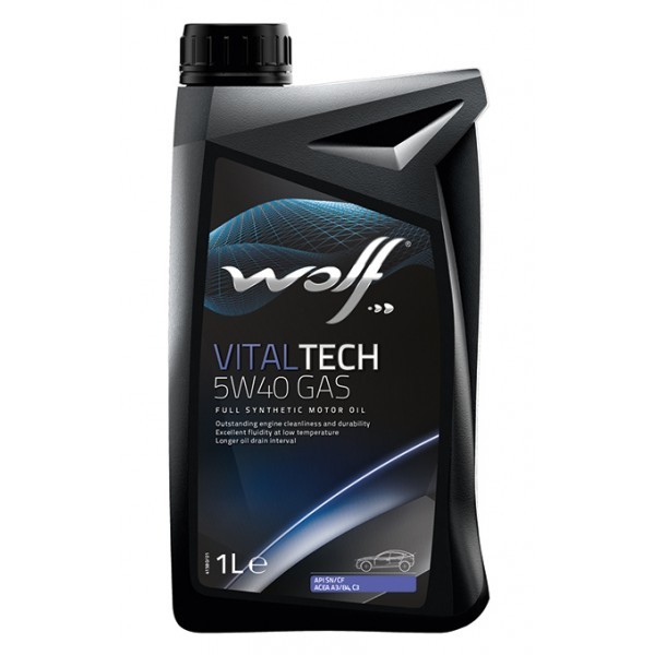 

Моторное масло Wolf Vitaltech GAS 5W40 синтетическое 1л