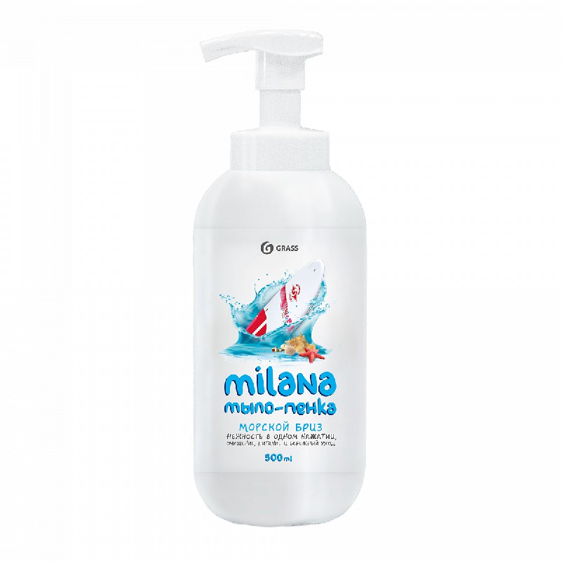 

Мыло Grass "Milana мыло-пенка морской бриз" жидкое флакон с дозатором 500 мл