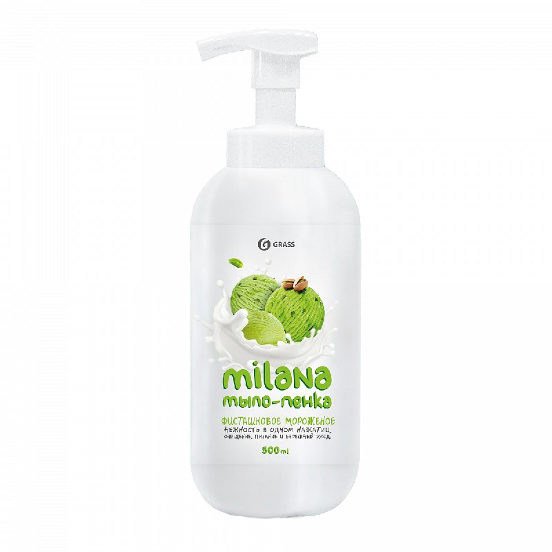 

Мыло Grass "Milana мыло пенка сливочно-фисташковое мороженое" жидкое флакон с дозатором 500 мл