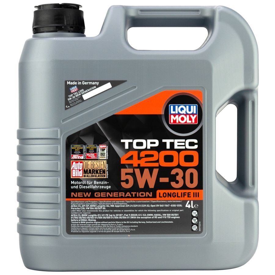 

Моторное масло LIQUI MOLY Top Tec 4200 5W30 синтетическое 4л