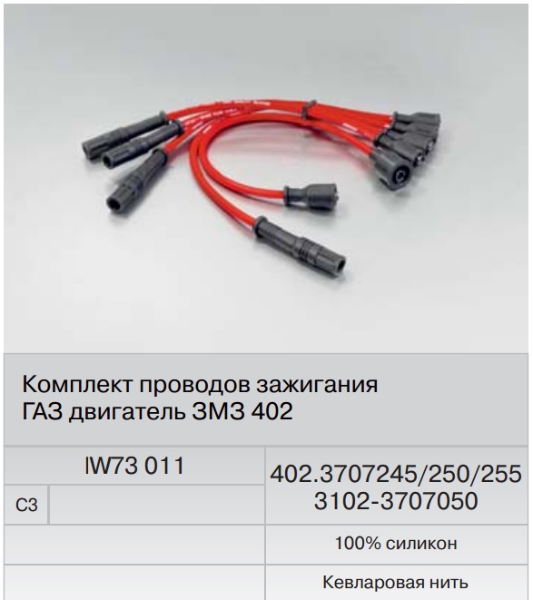 

Провода высоковольтные ГАЗ дв.402 силикон (Fenox) IW73 011C3 в уп.