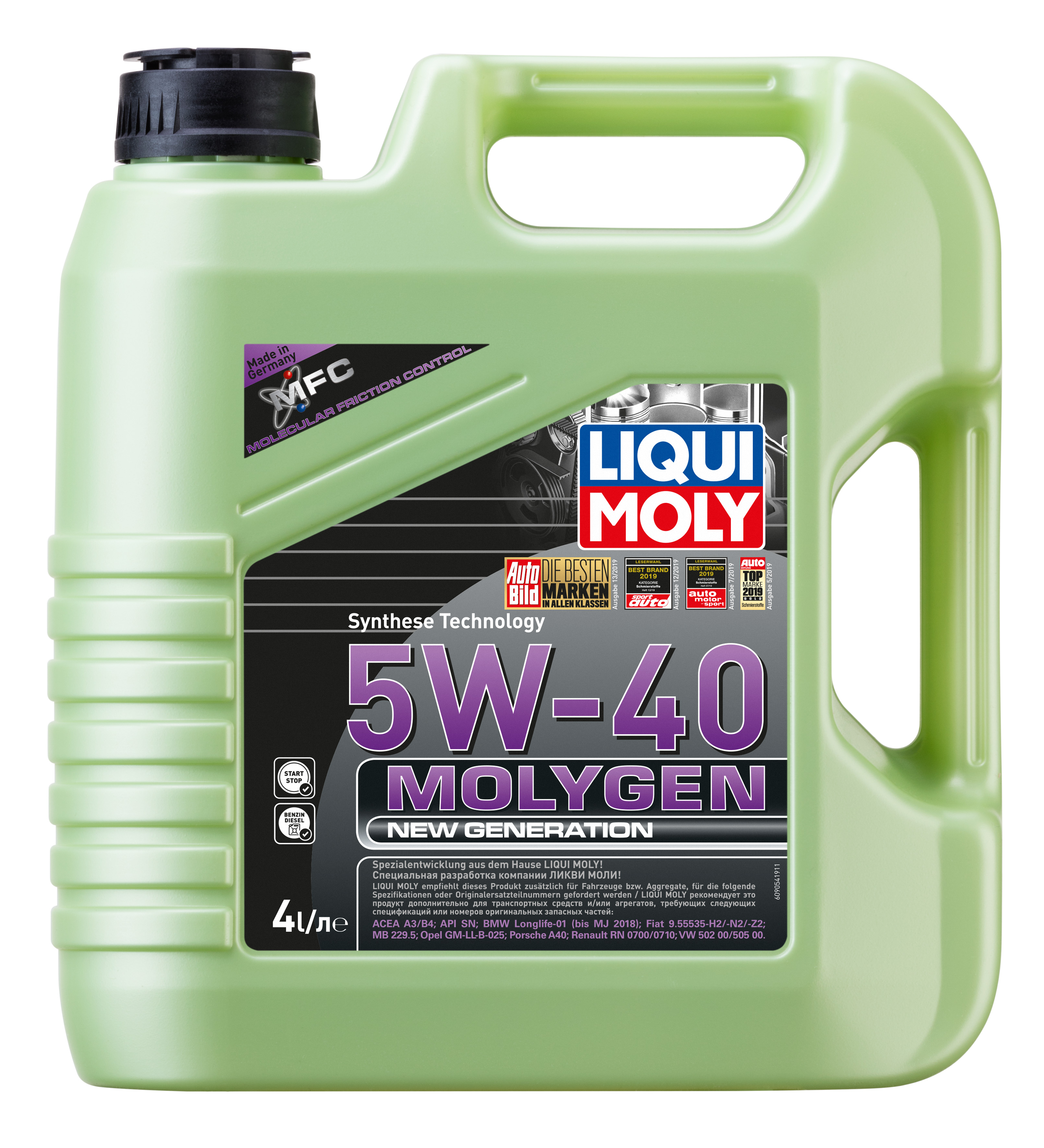 

Моторное масло LIQUI MOLY Molygen New Generation 5W40 HC-синтетика 4л