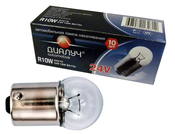 

Лампа накаливания ДиаЛУЧ R10W 24V 10W
