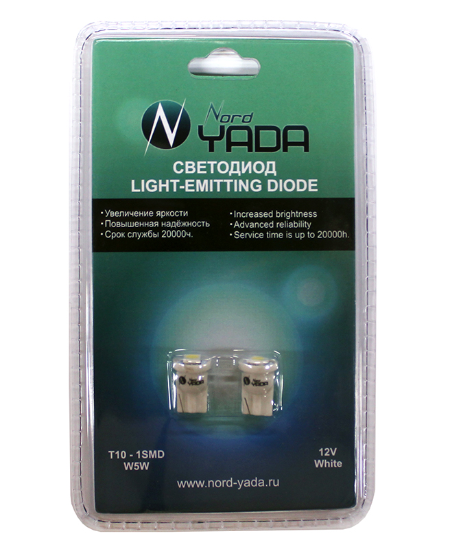 

Светодиодная лампа YADA W5W(T10) 12V 0.5W белая