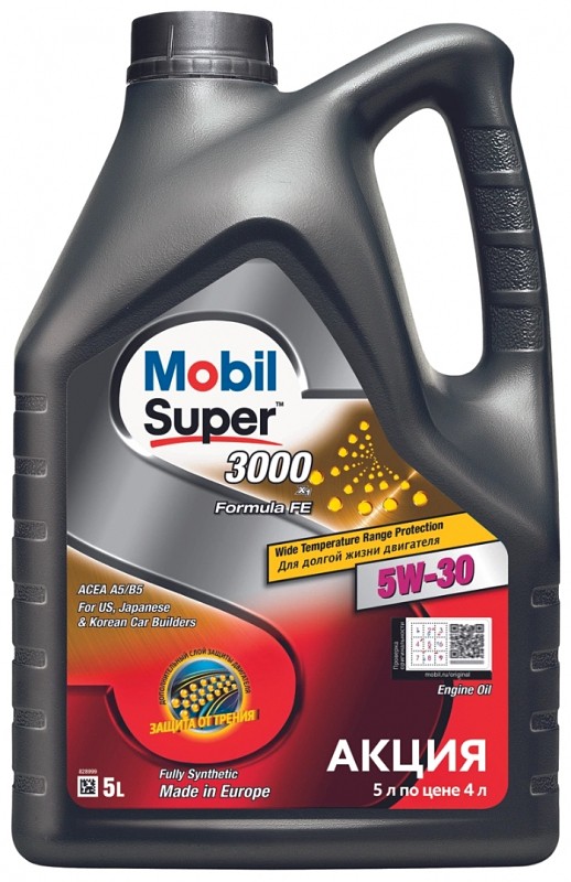 

Масло моторное Mobil Super 3000 XE 5W30 синтетическое 5л