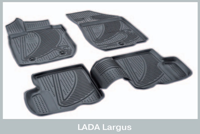 

Коврики салона АвтоВАЗ LADA Largus резиновые черные 4 шт.