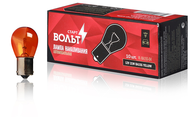 

Лампа накаливания СтартВольт PY21W 12V 21W желтая