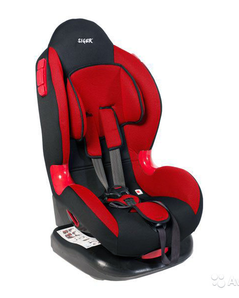 

Автокресло детское Siger Кокон Изофикс 1-7 лет 9-25кг красное