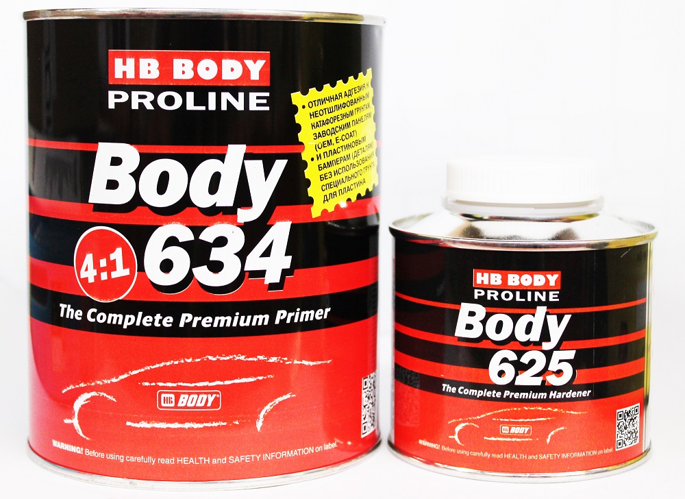 

Грунт BODY 634 HB 4+1 акриловый черный 0,8 л+ отвердитель 0,2 л