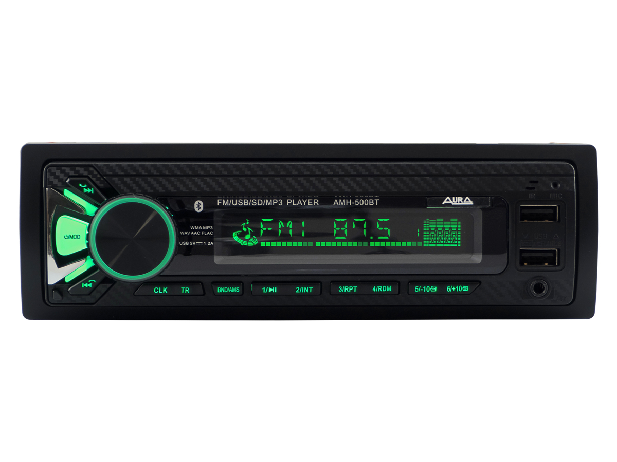 

Автомагнитола 1DIN. AURA AMH-500BT /USB/SD/FM/Bluetooth