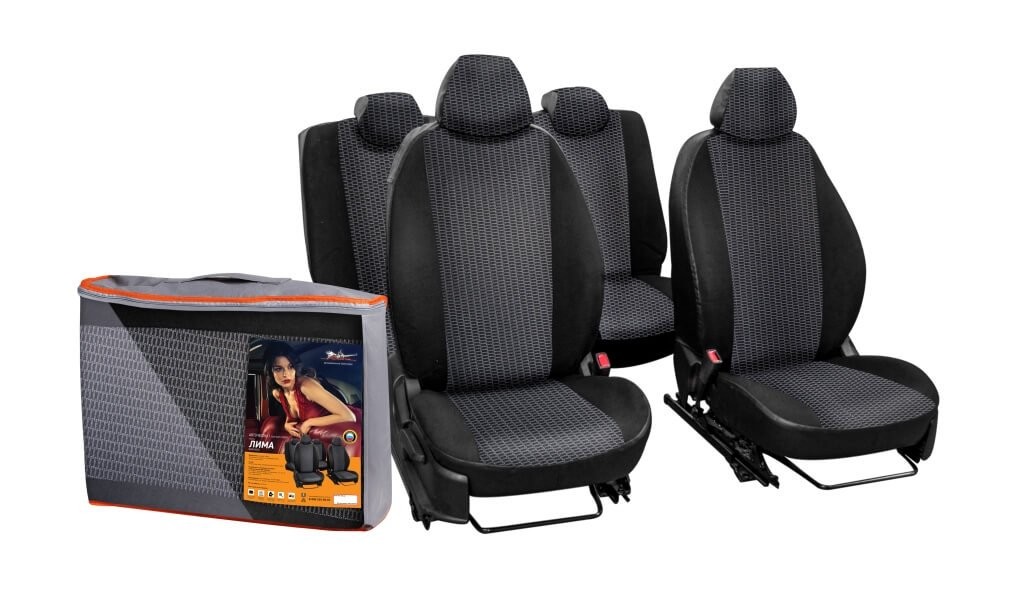 

Чехлы MITSUBISHI Outlander (11-) Airline Лима жаккард-кожзам черные