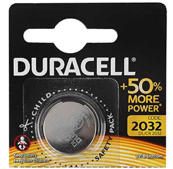 

Батарейка Duracell CR2032 для брелока сигнализации 1 шт