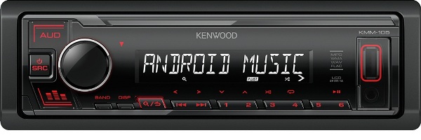 

Автомагнитола 1DIN. Kenwood KMM-105RY /красная/USB/MP3/FM съемная панель