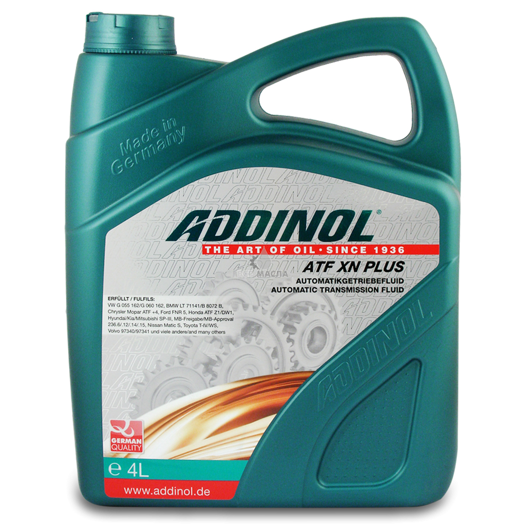 

Трансмиссионное масло Addinol ATF XN Plus ситетическое 4л